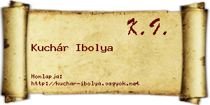 Kuchár Ibolya névjegykártya